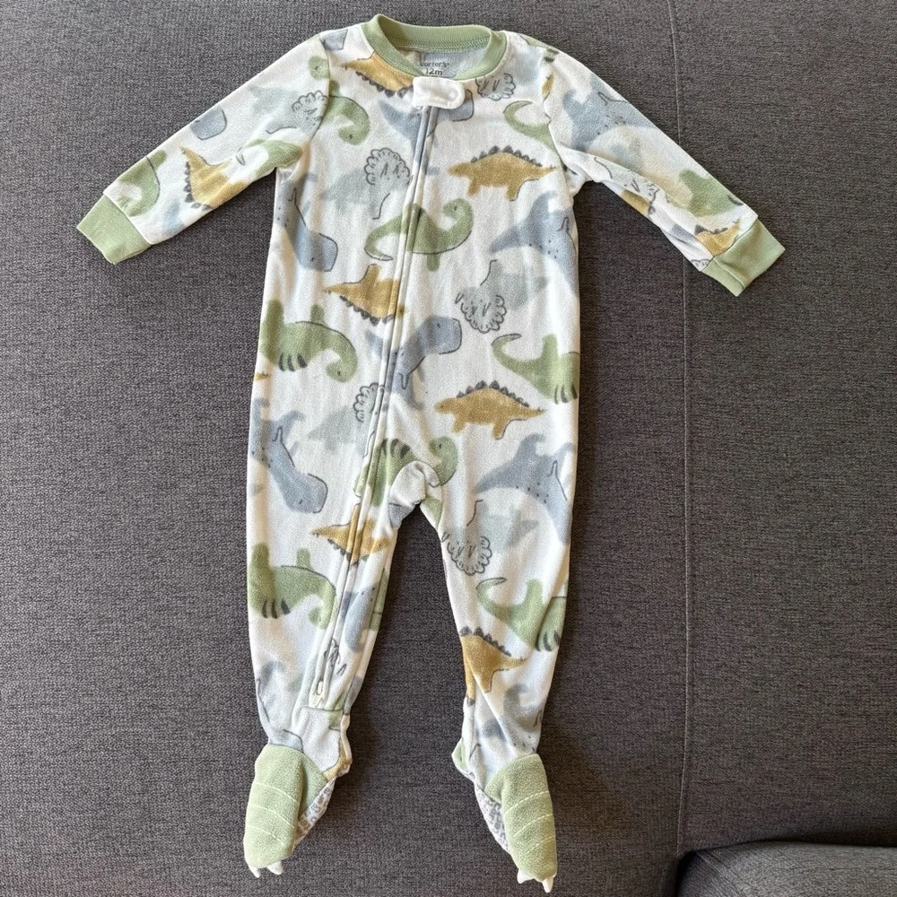 Carter’s Dinosaurs Fleece Pajama Footed 2-way Zip Baby Boy 12M